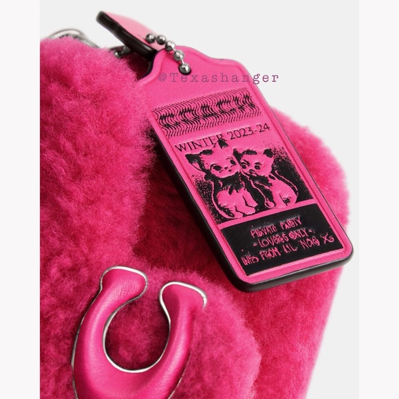 NWT Coach Tabby 12 Lil Nas X Edition Shoulder Bag Silver/Bright Fushia - Picture 2 of 16